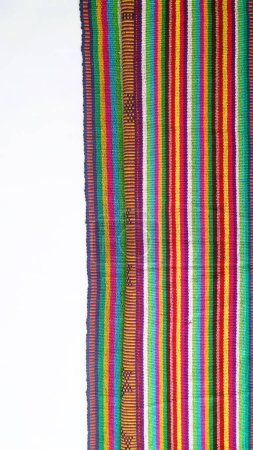 Handmade woven with unique pattern from Indonesia, textured multicolor ethnic fabric background