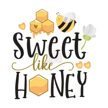 Ilustración de Bee Quotes Illustration. Diseño motivacional de citas inspiradoras con ilustración de abejas. - Imagen libre de derechos