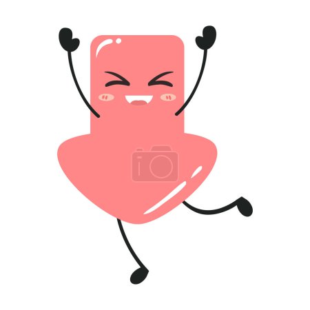 Illustration for Arrows Cartoon with funny emotions vector cartoon characters Illustration isolated on a white background. - Royalty Free Image