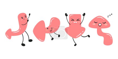 Illustration for Arrows Cartoon with funny emotions vector cartoon characters Illustration isolated on a white background. - Royalty Free Image