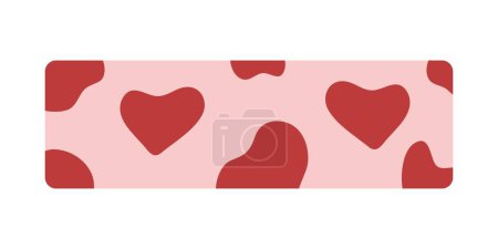Ilustración de Lindo día de San Valentín washi tiras de cinta adhesiva. Set de scrapbooking estacionario. Decoración de San Valentín y cintas washi. Ilustración vectorial. - Imagen libre de derechos