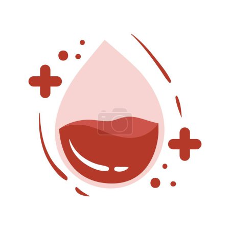 Illustration for Blood Donor Element Illustration. Hand drawn Vector illustrations. Hematology icons set. Donate Blood, Health Care Concept. World Blood Donor Day. Trendy digital art. Isolated On White Background - Royalty Free Image