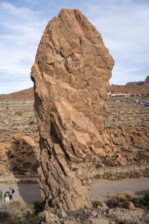 Roque Torrotito volcanic rock in Teide National Park, Tenerife, Canary Islands, Spain