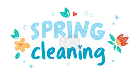Spring cleaning concept. Housework concept. Isolated Vector illustrations. 