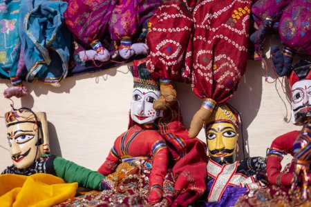Photo for Indian colorful Rajasthani handmade Puppets at jodhpur - Royalty Free Image