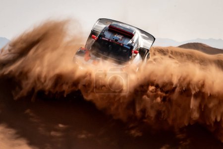 Photo for Yanbu, Saudi Arabia. 05-19 Jenuary 2024. 46 Rally Dakar. #207, Mattias Ekstrom  Emil Bergkvist, Audi RS Q e-tron, Team Audi Sport, in the dunes. - Royalty Free Image
