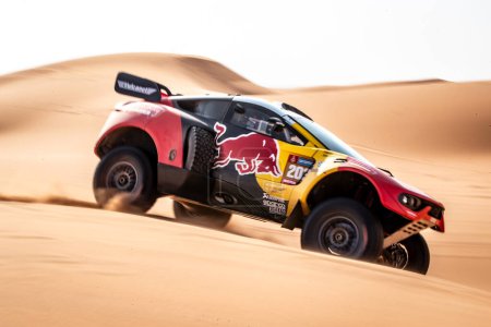 Téléchargez les photos : Yanbu, Arabie Saoudite. 05-19 janvier 2024. 46 Rallye Dakar. # 203, Sébastien Loeb Fabian Lurquin, Prodrive Hunter, BRX Prodrive, dans les dunes. - en image libre de droit