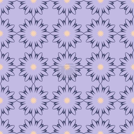 Illustration for Abstract Classic Pattern. Abstract floral background. Geometric Pattern for Design, Wallpaper, Fashion Print, Trendy Decor, Home Textile, Retro Decor. Vector. - Royalty Free Image
