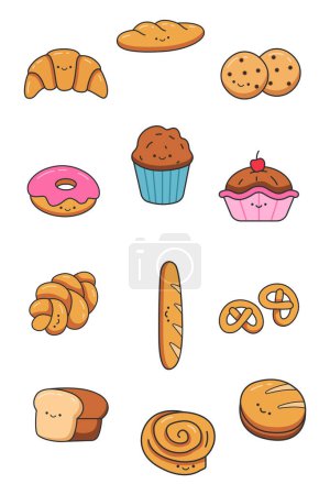 Illustration for Cute pastry vector illustration - Royalty Free Image