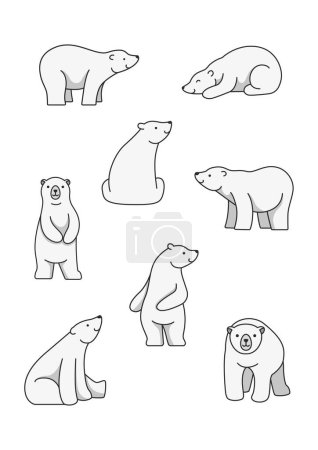 Lindo dibujo animado oso polar vector ilustración
