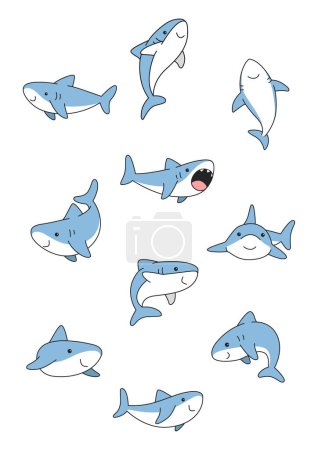 Illustration for Cute shark vector illustration - Royalty Free Image