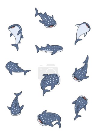 Cute whale shark vector illustration