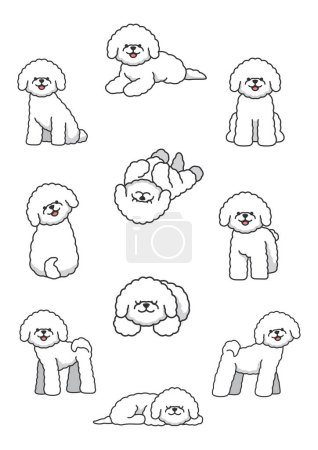 Illustration for Cute bichon dog corgi illustration - Royalty Free Image