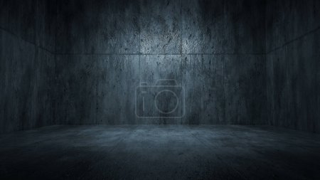 Téléchargez les photos : Chambre sombre avec fond métallique. Rendu 3d - en image libre de droit