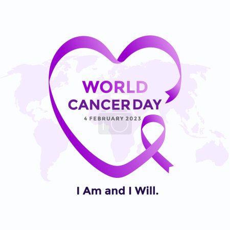 Téléchargez les illustrations : World Cancer Day Campaign logo template. World Cancer Day poster or banner background vector illustration - en licence libre de droit