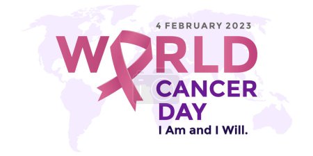 Téléchargez les illustrations : World Cancer Day Campaign logo template. World Cancer Day poster or banner background vector illustration - en licence libre de droit