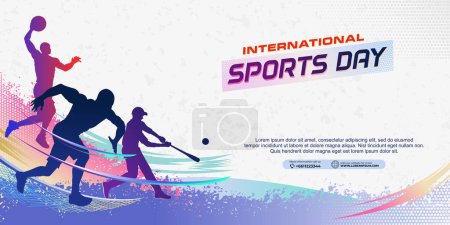 Sport Hintergrund Vektor. Illustration zum Internationalen Tag des Sports, Grafikdesign für die Dekoration von Gutscheinen, Bannern und Flyer-Vorlagen
