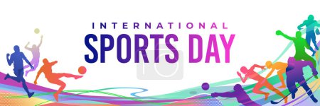 Illustration for Sports Background Vector. International Sports Day Illustration, Graphic Design for the decoration of gift certificates, banners, and flyer template - Royalty Free Image
