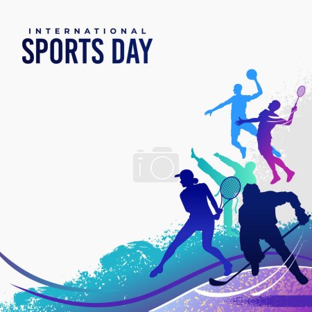 Sports Background Vector. International Sports Day Illustration, Graphic Design for poster, banners, and flyer template