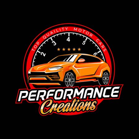 Illustration for Car Tune Up Logo. Car and Speed Logo design Illustration Vector - Royalty Free Image
