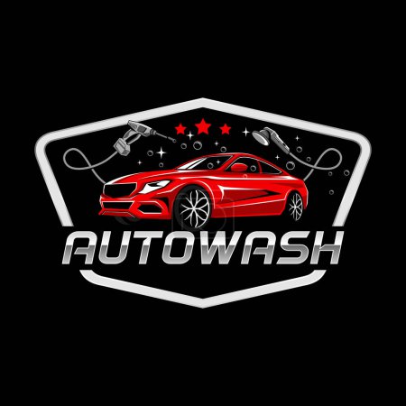 Téléchargez les illustrations : Logo de salon de voiture. Logo de lavage de voiture design Illustration vecteur - en licence libre de droit
