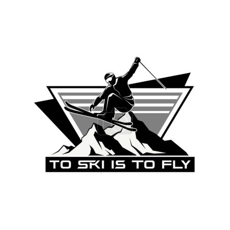 Snowboarding Logo design. Ski sports silhouette logo illustration vector
