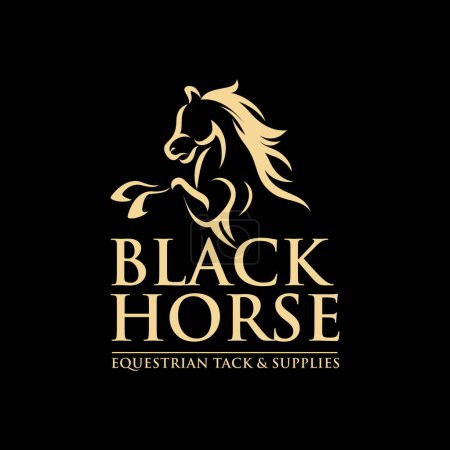 Illustration for Horse logo template vector. Race Horse illustration logo Inspiration Vector - Royalty Free Image