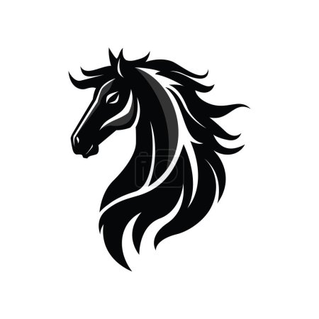 Diseño del logotipo del caballo negro. Caballo cabeza logotipo diseño vectorial plantilla