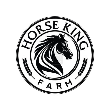 Illustration for Black Horse Logo Design. Horse Head Logo Design Vector Template - Royalty Free Image