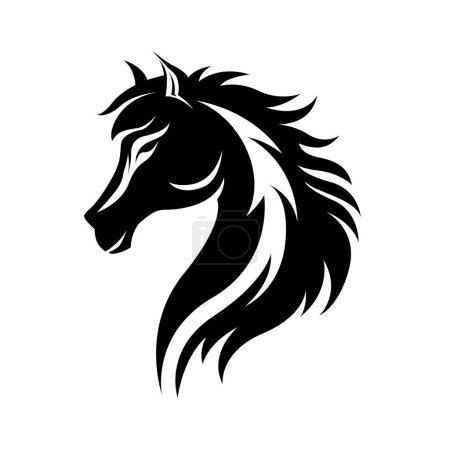 Diseño del logotipo del caballo negro. Caballo cabeza logotipo diseño vectorial plantilla