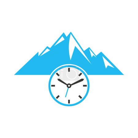 Téléchargez les illustrations : Time Mountain Logo Icon Design. Adventure time logo template illustration. - en licence libre de droit