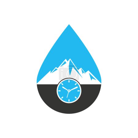 Téléchargez les illustrations : Time Mountain drop shape concept Logo Icon Design. Adventure time logo template illustration. - en licence libre de droit