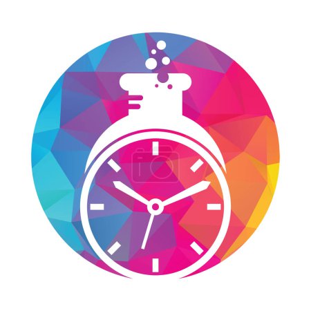 Illustration for Time lab logo vector design. Clock lab logo icon vector design. - Royalty Free Image