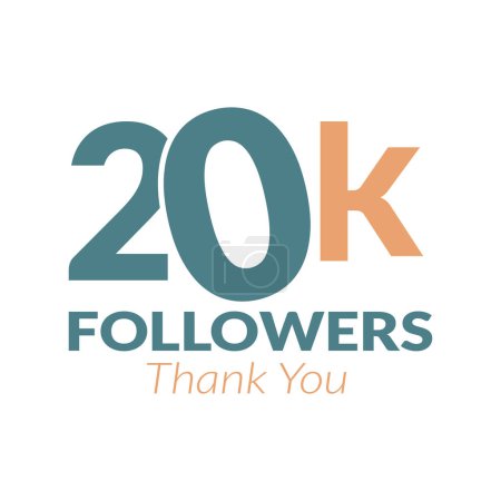 20k seguidores vector logo diseño icono vector. Gracias por 20k seguidores.