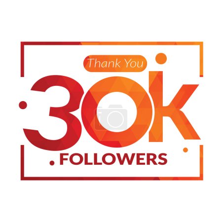 30k seguidores vector logo diseño icono vector. Gracias por 30k seguidores.