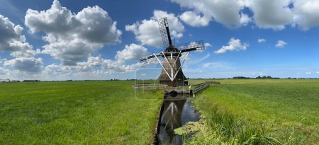 Photo for Panorama from a smock mill in Rinsumageast, Friesland, Netherlands - Royalty Free Image