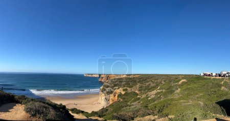 Foto de Panorama de la playa de Do Beliche cerca del Cabo San Vicente en Sagres Portugal - Imagen libre de derechos