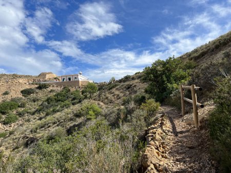 Photo for Hiking path towards the viewpoint of Faro del Albir in Spain - Royalty Free Image