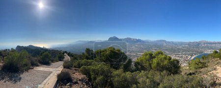 Photo for Panorama view from the peak of Alt del Governador at Parque Natural Serra Gelada around Albir in Spain - Royalty Free Image
