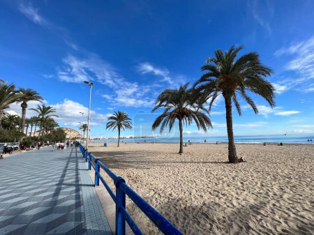 Photo for The Postiguet Beach in Alicante Spain - Royalty Free Image