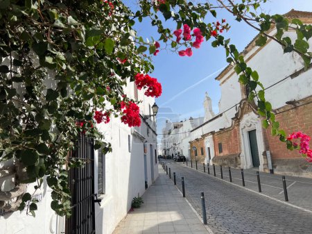 Calle en el casco antiguo de Conil de la Frontera en España