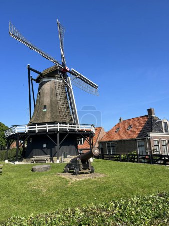 Windmühle in Sloten, Friesland die Niederlande