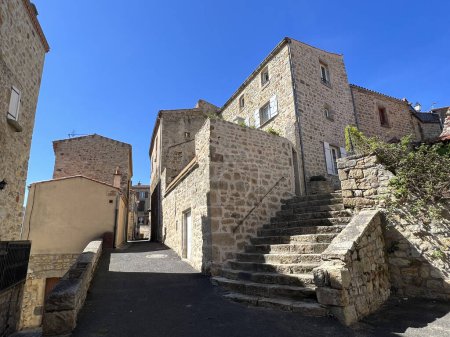 Stairs in the Medieval village Montpeyroux in France