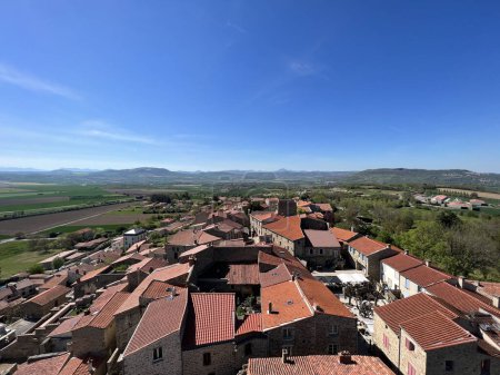 View from the castle tower at the medieval village Montpeyroux in France