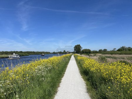 Bicycle path around Nationaal park De Alde Feanen in Friesland the Netherlands
