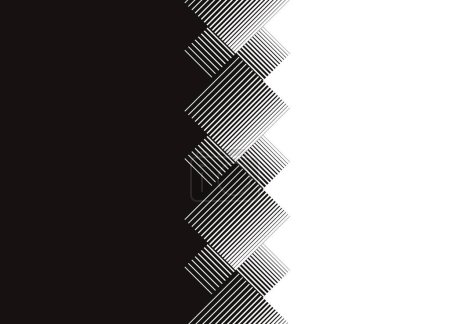 Photo for Vector transition from black to white from striped squares in retro style.. Design element for wall art, covers, advertising, interior decor. Trendy vector background. - Royalty Free Image
