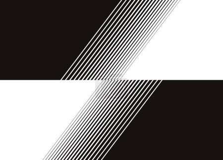 Photo for Abstract vector pattern in retro style. Thin stripes between black and white. Design element for wall art, covers, advertising, interior decor. Trendy vector background. - Royalty Free Image