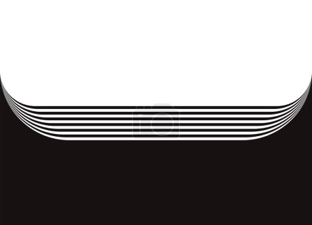 Photo for Transition from black to white with parallel lines with curved edges in a retro style. Striped vector pattern for covers, wall decor, posters, advertising... Universal   vector  background. - Royalty Free Image