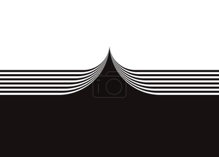 Photo for Vector transition from black to white with parallel lines in retro style. Striped Design Element. Black and white pattern. Trendy vector background. - Royalty Free Image