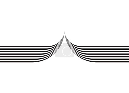 Photo for Vector ribbon of black parallel lines on a white background. Design element. Black and white pattern. Striped vector background - Royalty Free Image